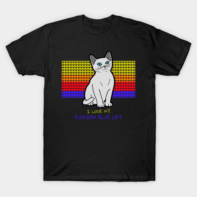 Russian Blue Cat T-Shirt by Kelly Louise Art